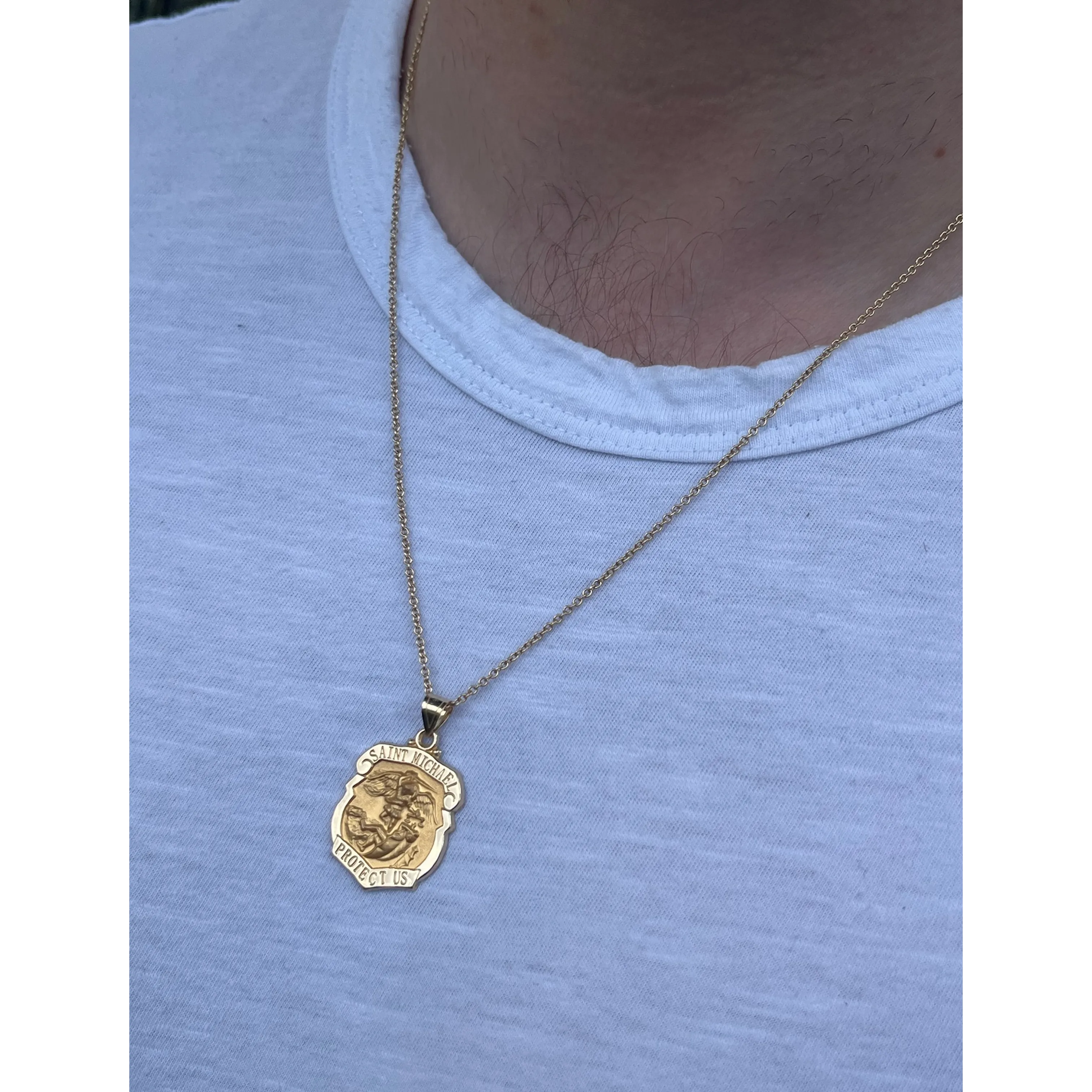 14K GOLD SAINT MICHAEL MEDAL | BADGE