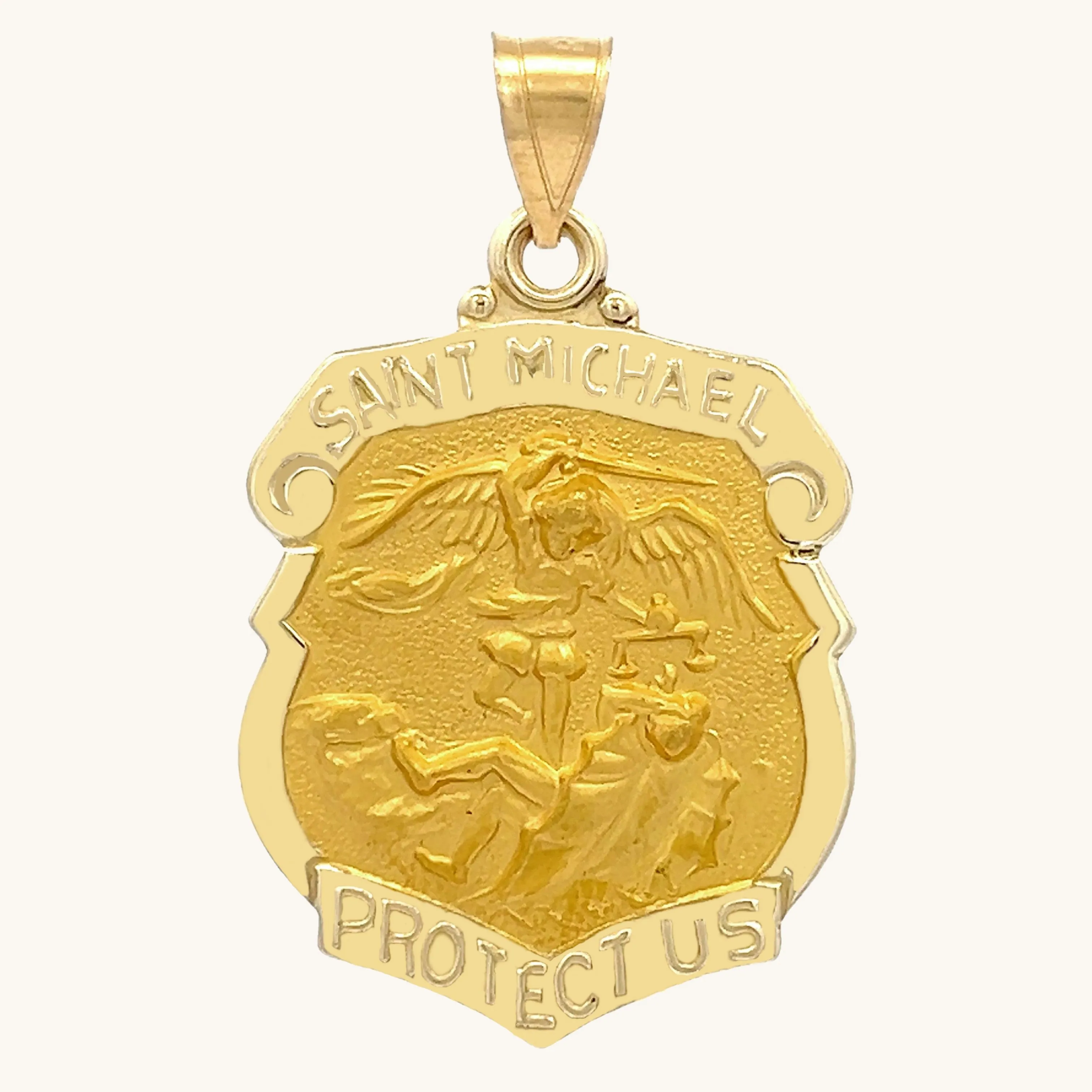 14K GOLD SAINT MICHAEL MEDAL | BADGE