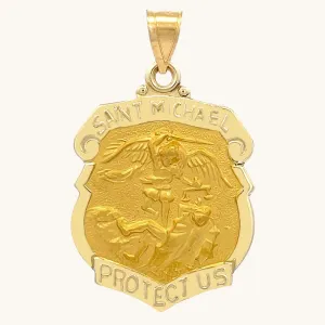14K GOLD SAINT MICHAEL MEDAL | BADGE