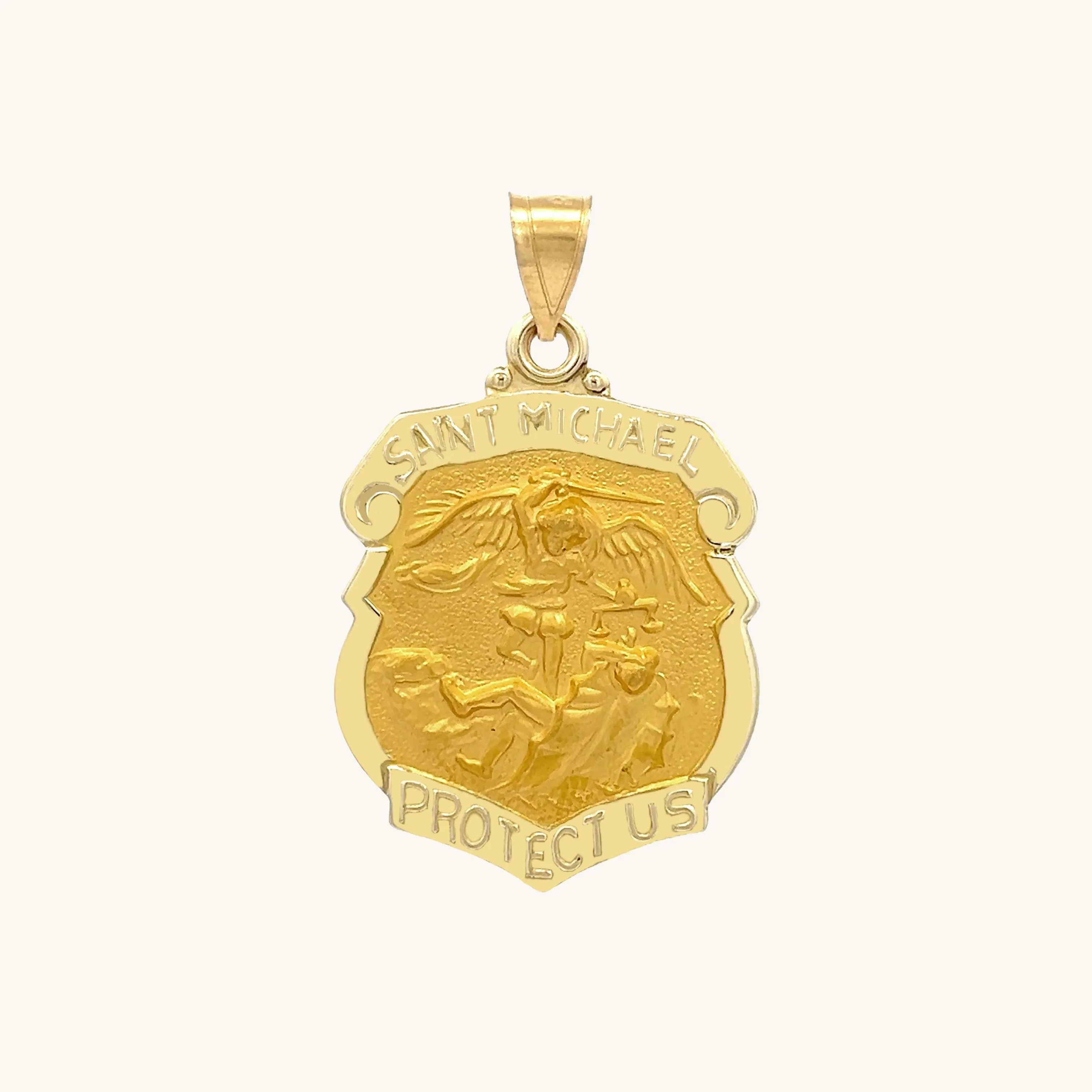 14K GOLD SAINT MICHAEL MEDAL | BADGE
