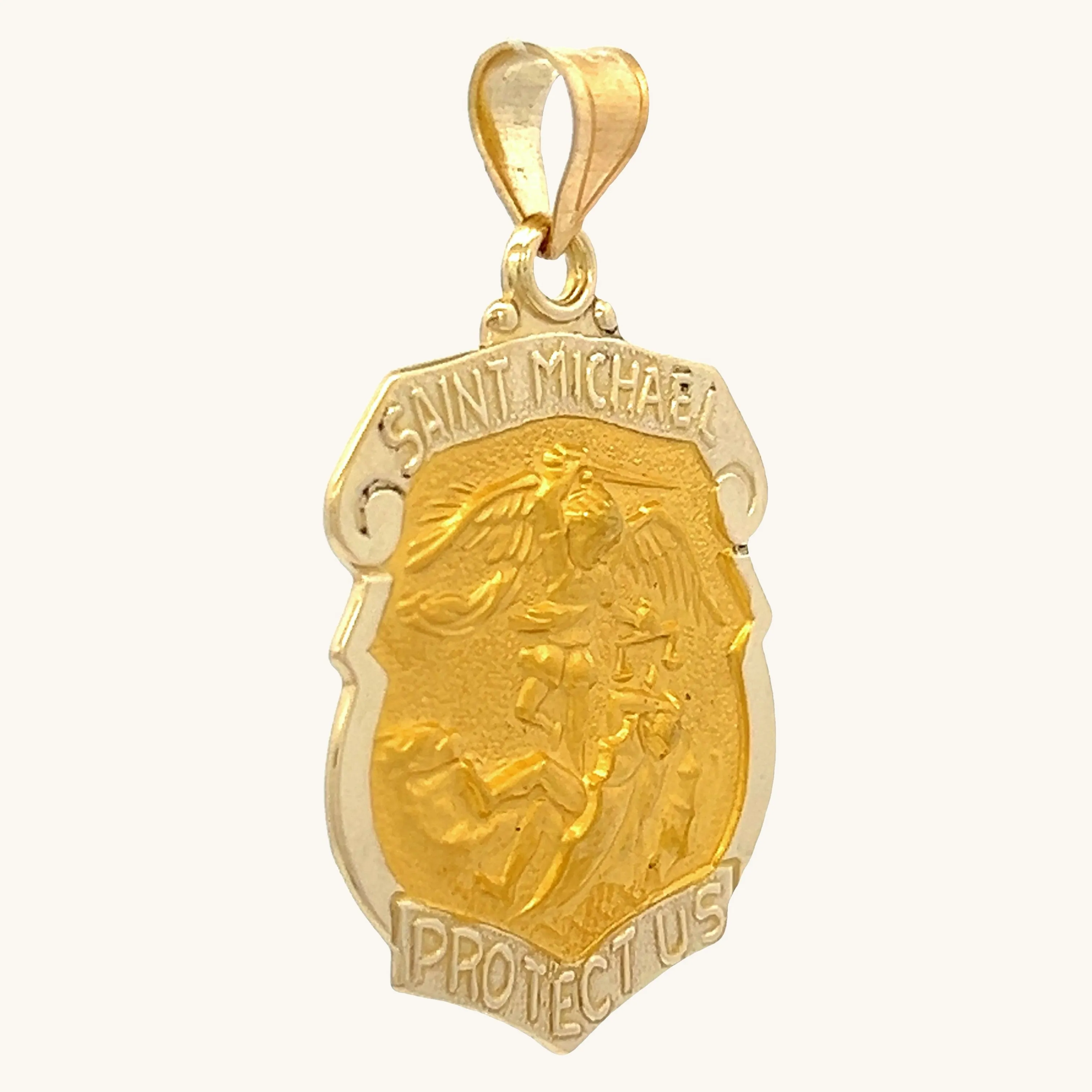 14K GOLD SAINT MICHAEL MEDAL | BADGE