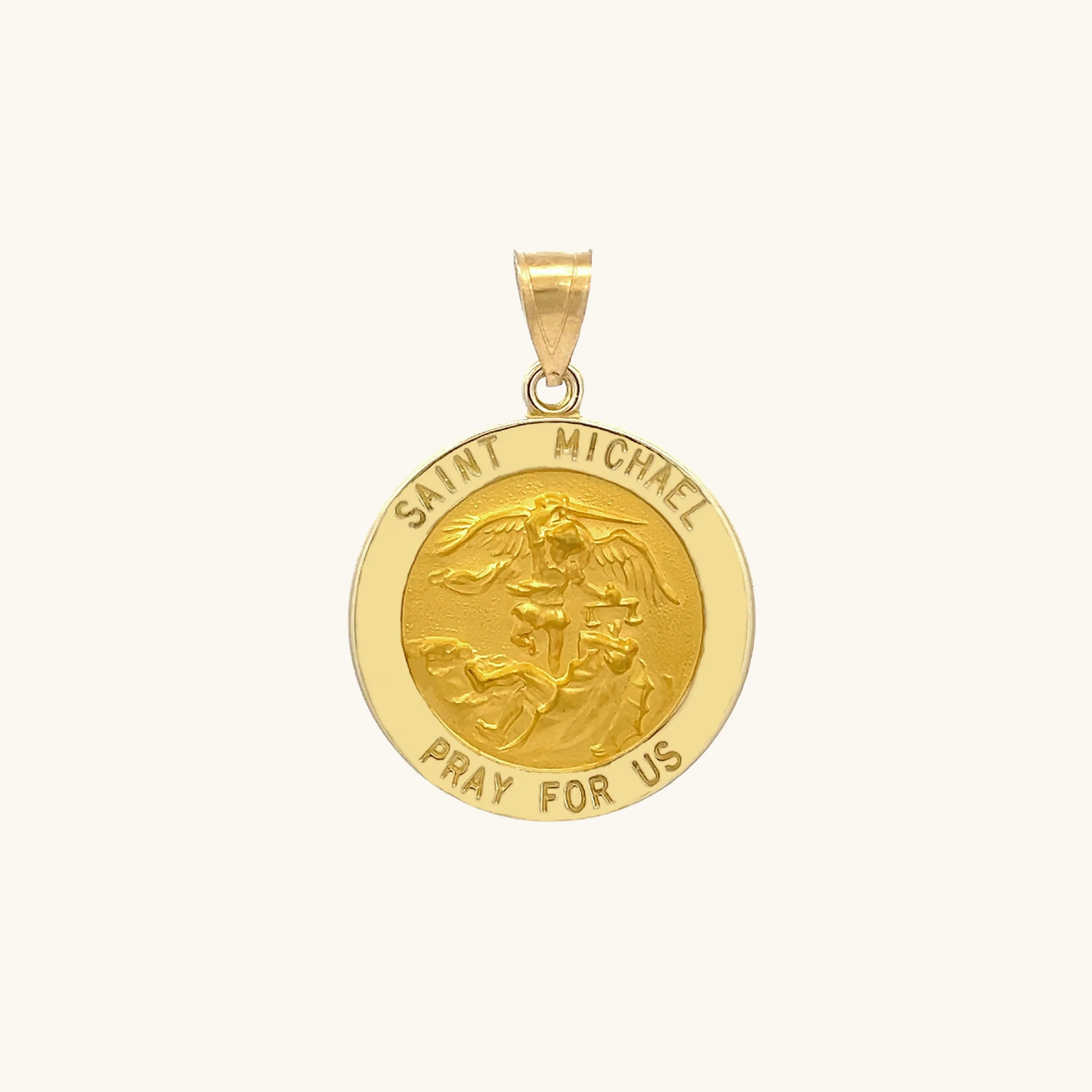 14K GOLD SAINT MICHAEL MEDAL | ROUND