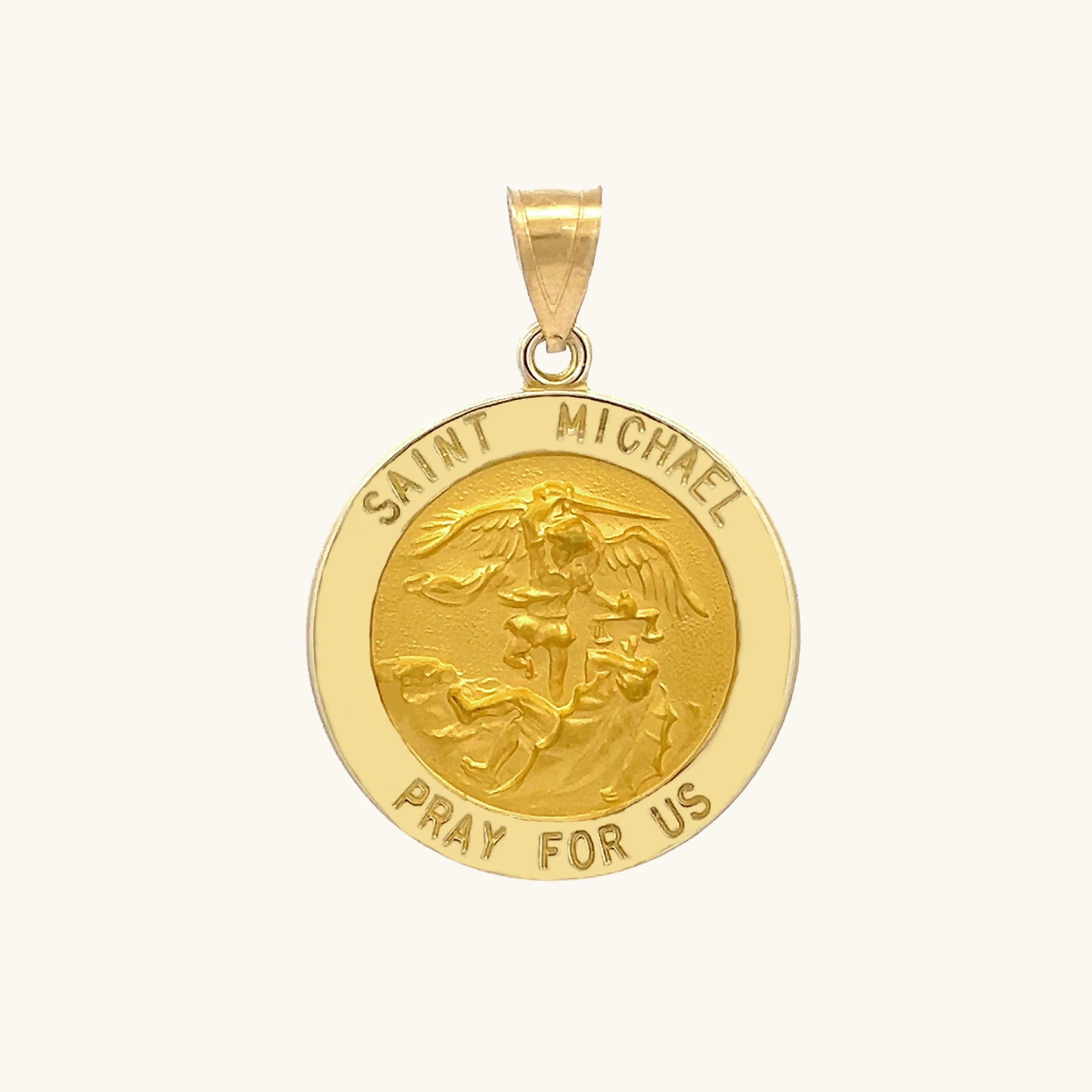 14K GOLD SAINT MICHAEL MEDAL | ROUND