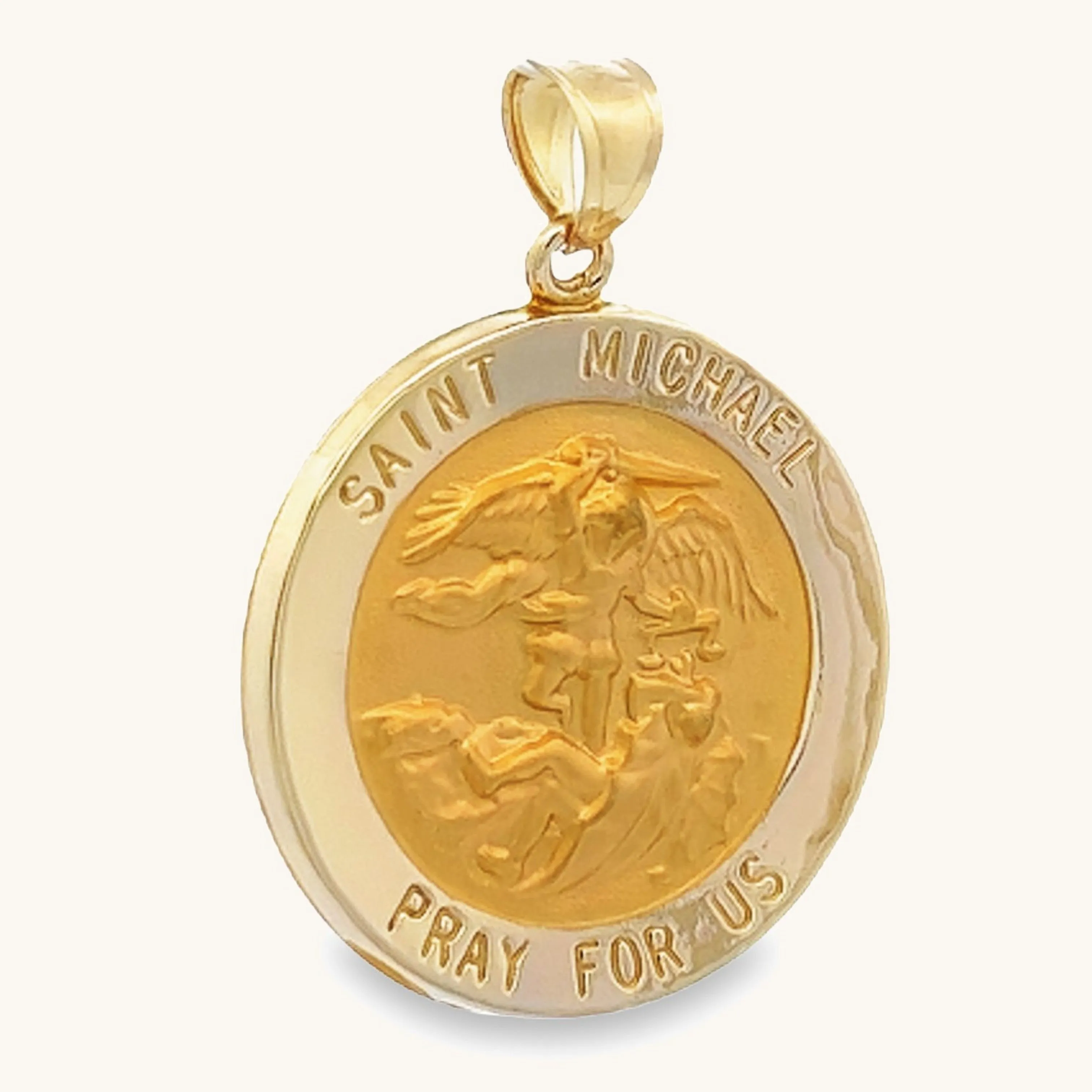14K GOLD SAINT MICHAEL MEDAL | ROUND
