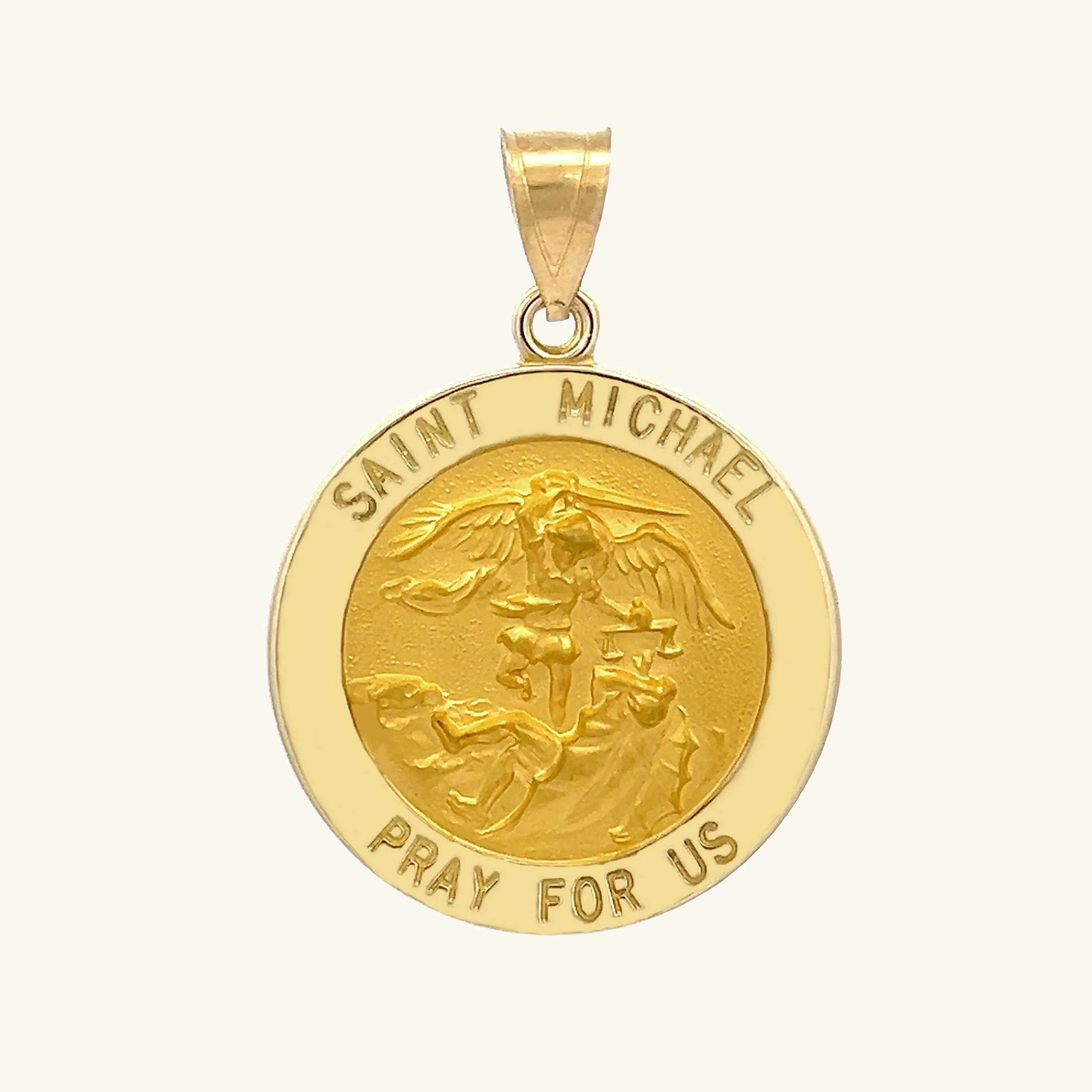 14K GOLD SAINT MICHAEL MEDAL | ROUND