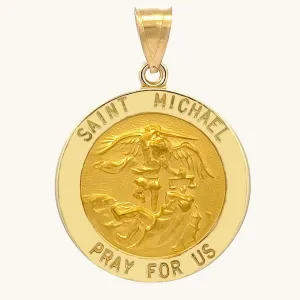 14K GOLD SAINT MICHAEL MEDAL | ROUND