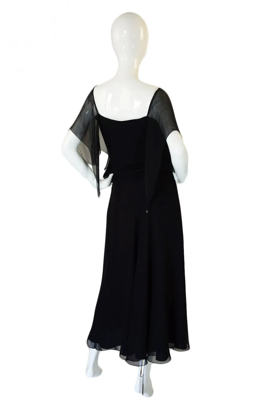 1970s Silk Chiffon Holly Harp Skirt & Top