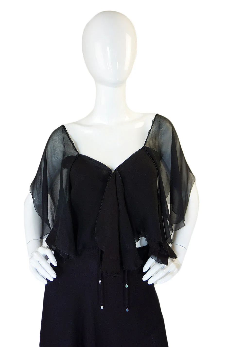 1970s Silk Chiffon Holly Harp Skirt & Top