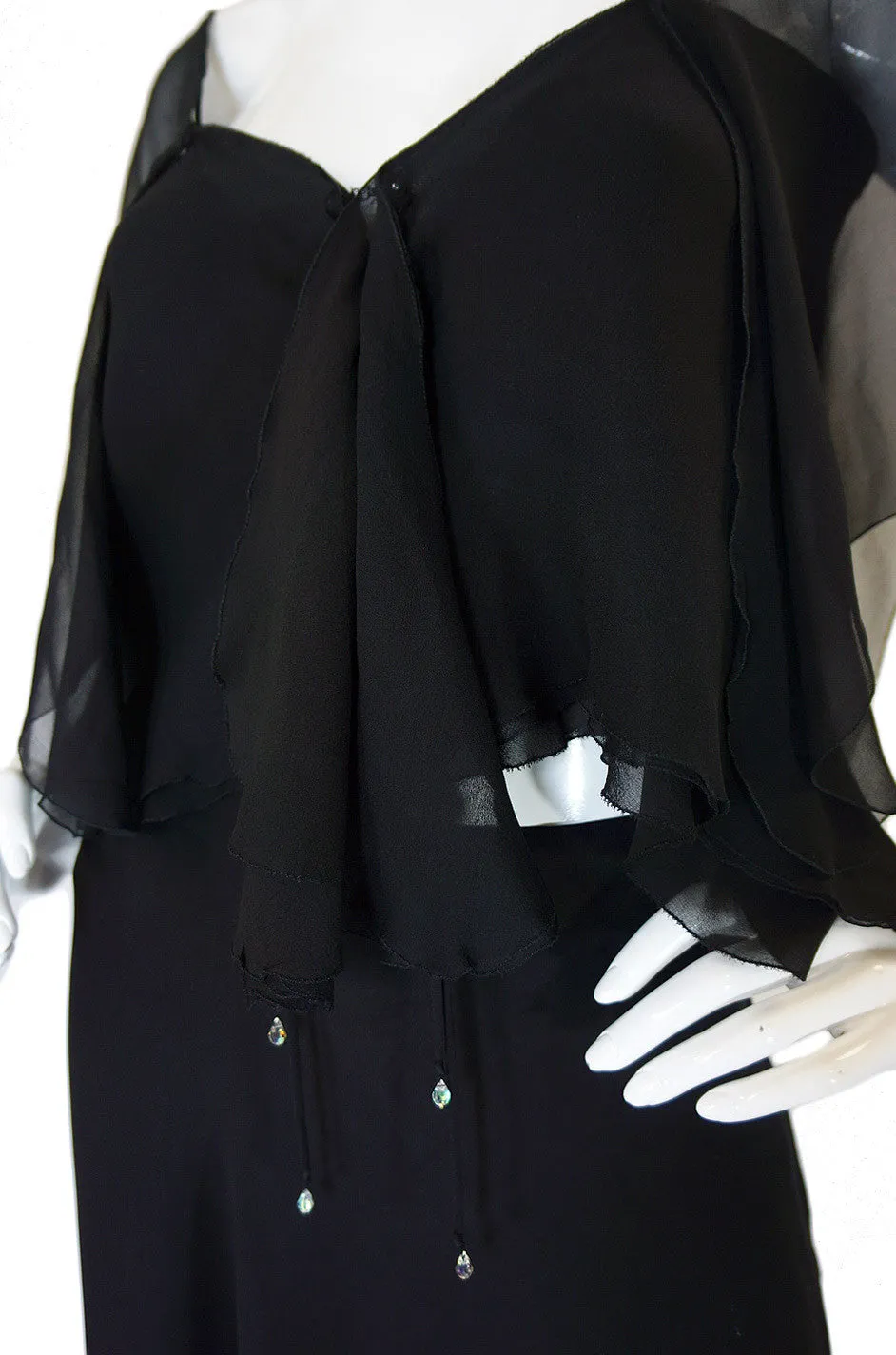 1970s Silk Chiffon Holly Harp Skirt & Top