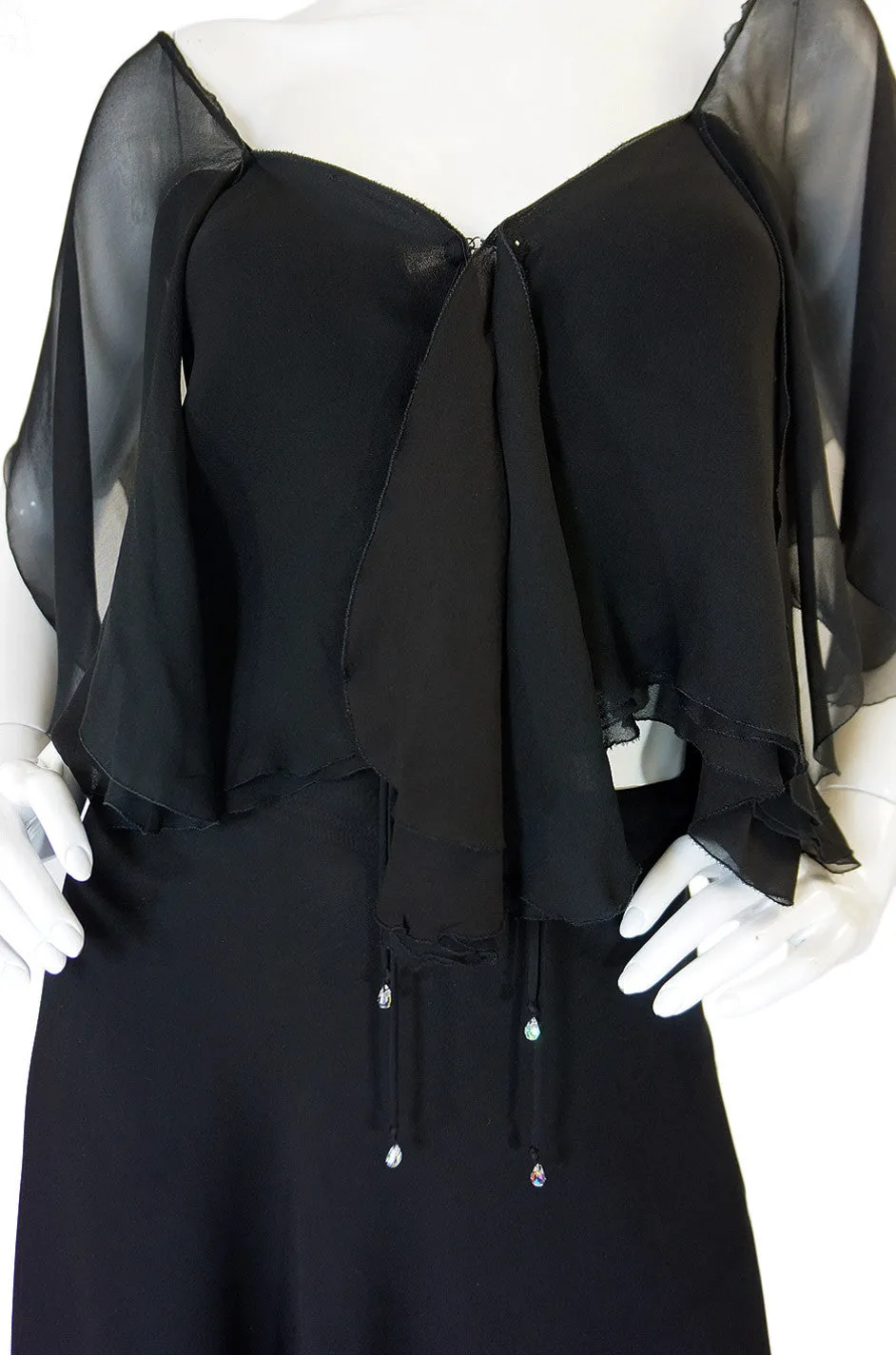 1970s Silk Chiffon Holly Harp Skirt & Top