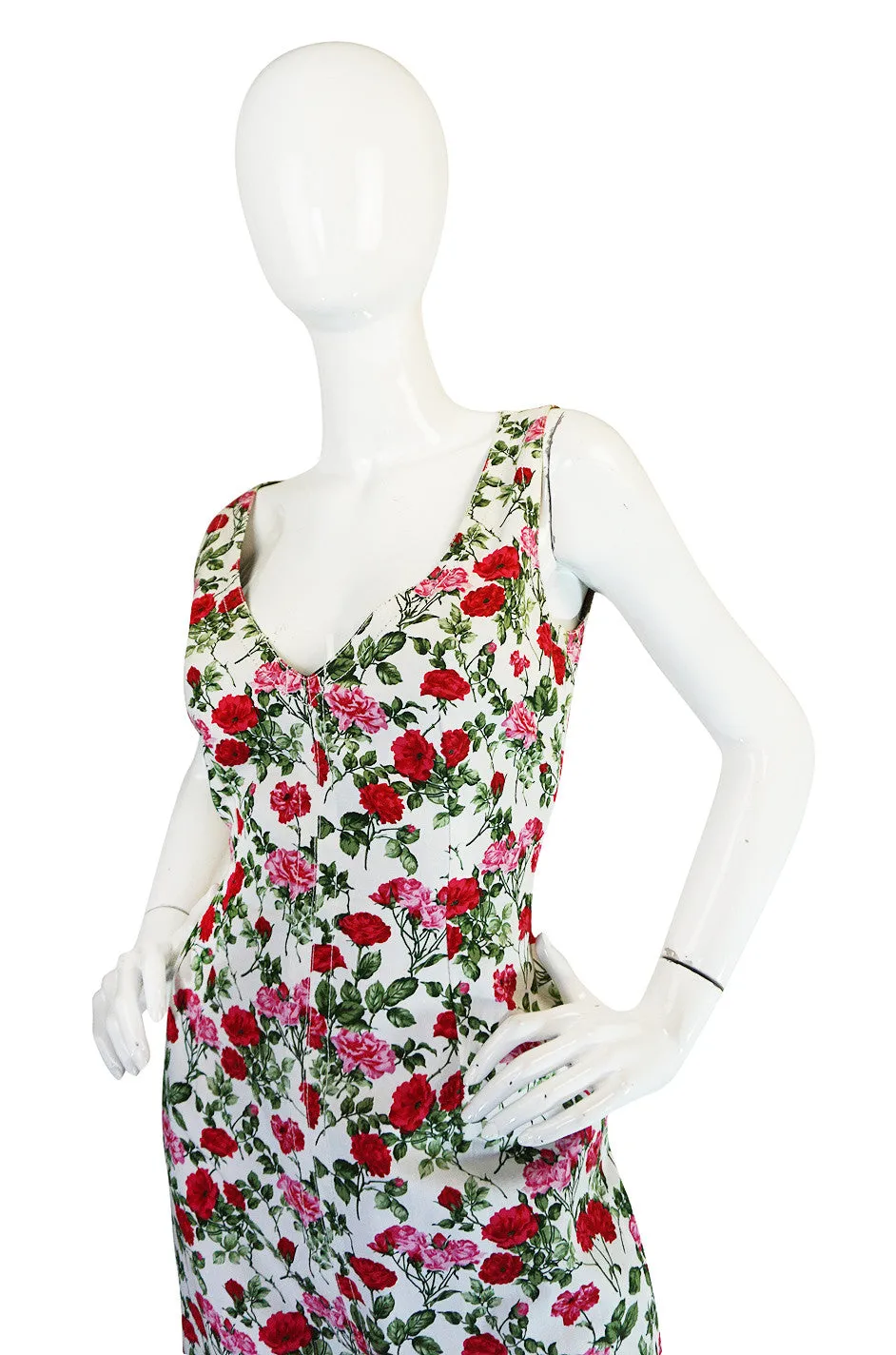 1990s Dolce & Gabbana Pretty Floral Fitted Dress