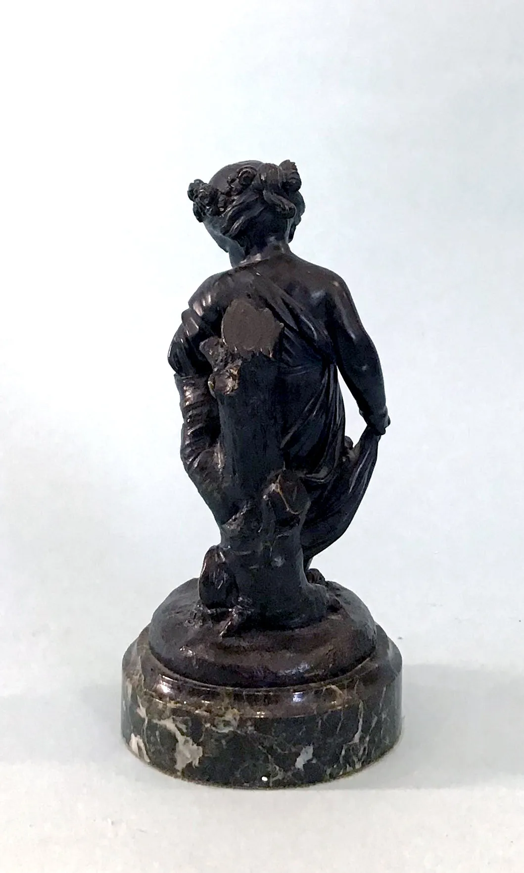 19th Century Pair of Bronze Neoclassical Child Figures on Marble After Etienne Falconnet