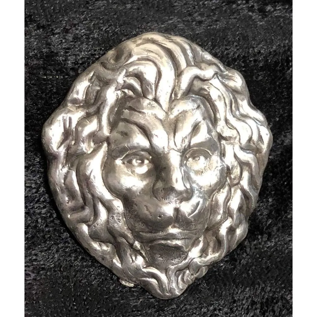 2.5 Troy Oz. MK BarZ "King of the Jungle-Lion's Head" Hand Poured .999 Fine Silver