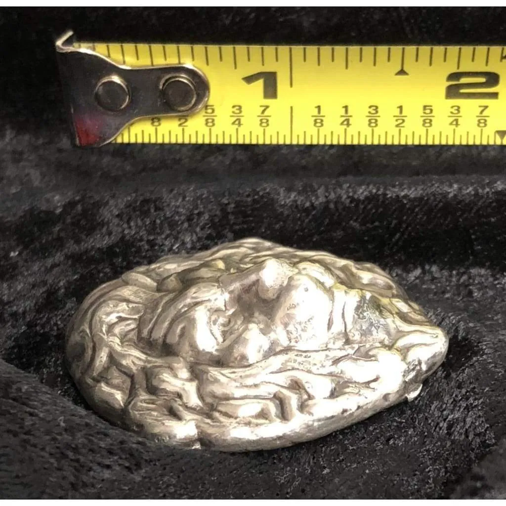 2.5 Troy Oz. MK BarZ "King of the Jungle-Lion's Head" Hand Poured .999 Fine Silver