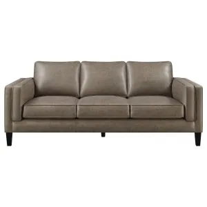 3-piece Upholstered Track Arms Living Room Set in Vintage Brown