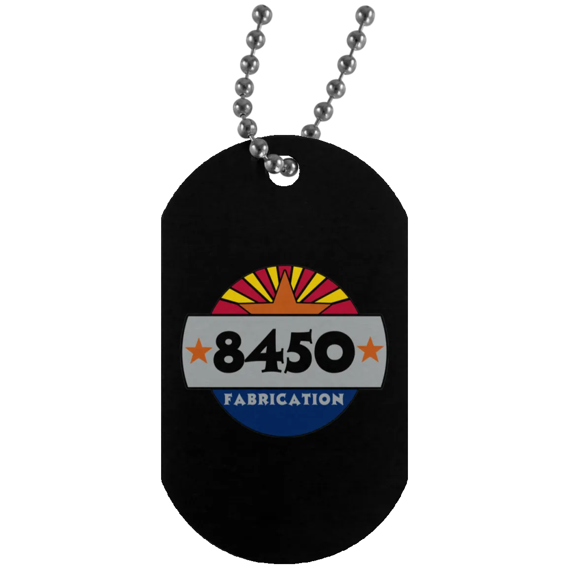 8450 Fab gray dye sub logo UN4004 Silver Dog Tag