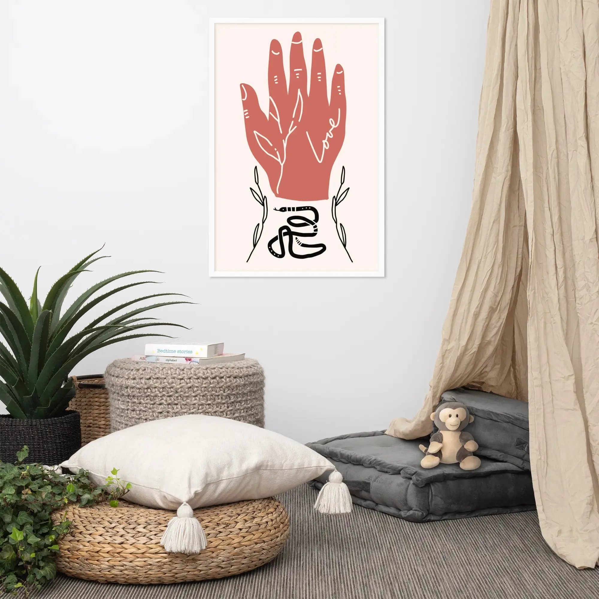 A Helping Hand: Matisse-Inspired Framed Poster – A Masterpiece of Connection and Elegance