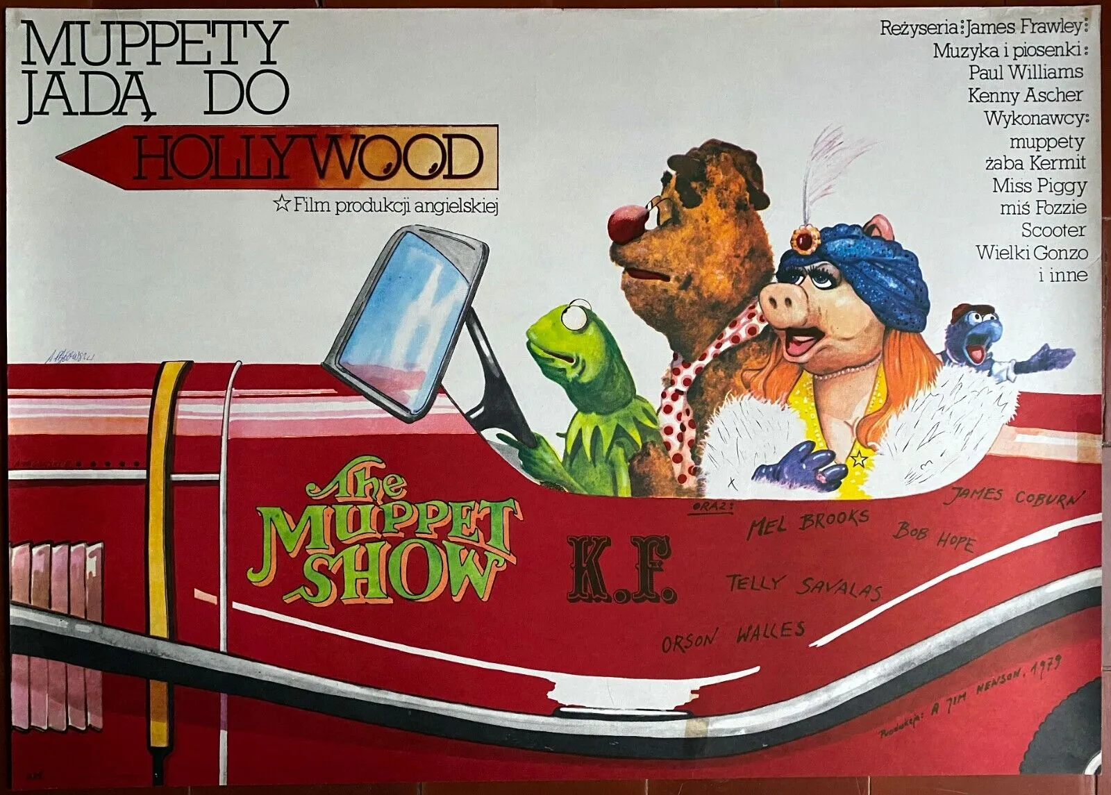 Affiche Polonaise THE MUPPET MOVIE Hollywood PAGOWSKI signée par l'artiste 1982