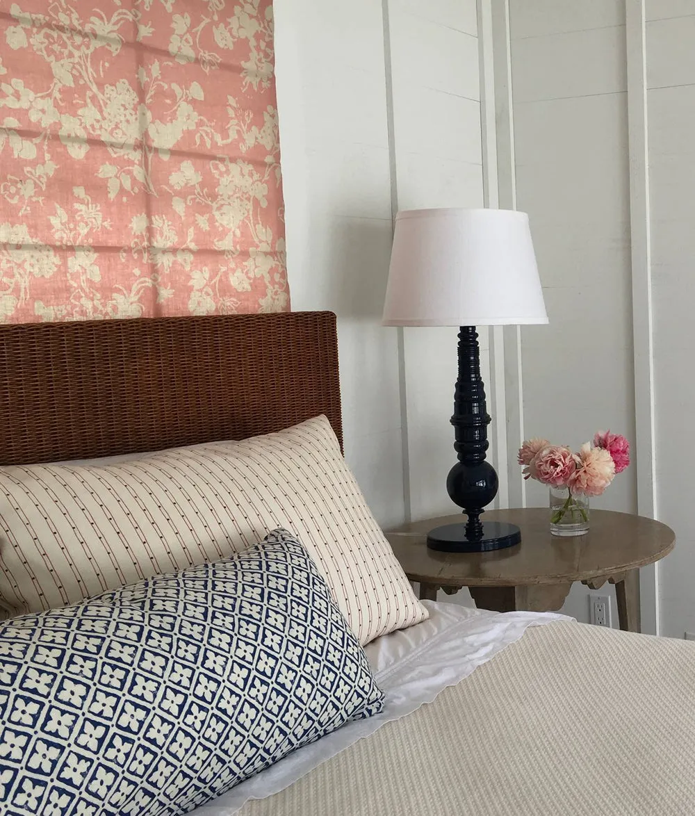 Alan Campbell Fabric: Soho Vertical - Custom Jungle Green / Brown on Tinted Belgian Linen / Cotton