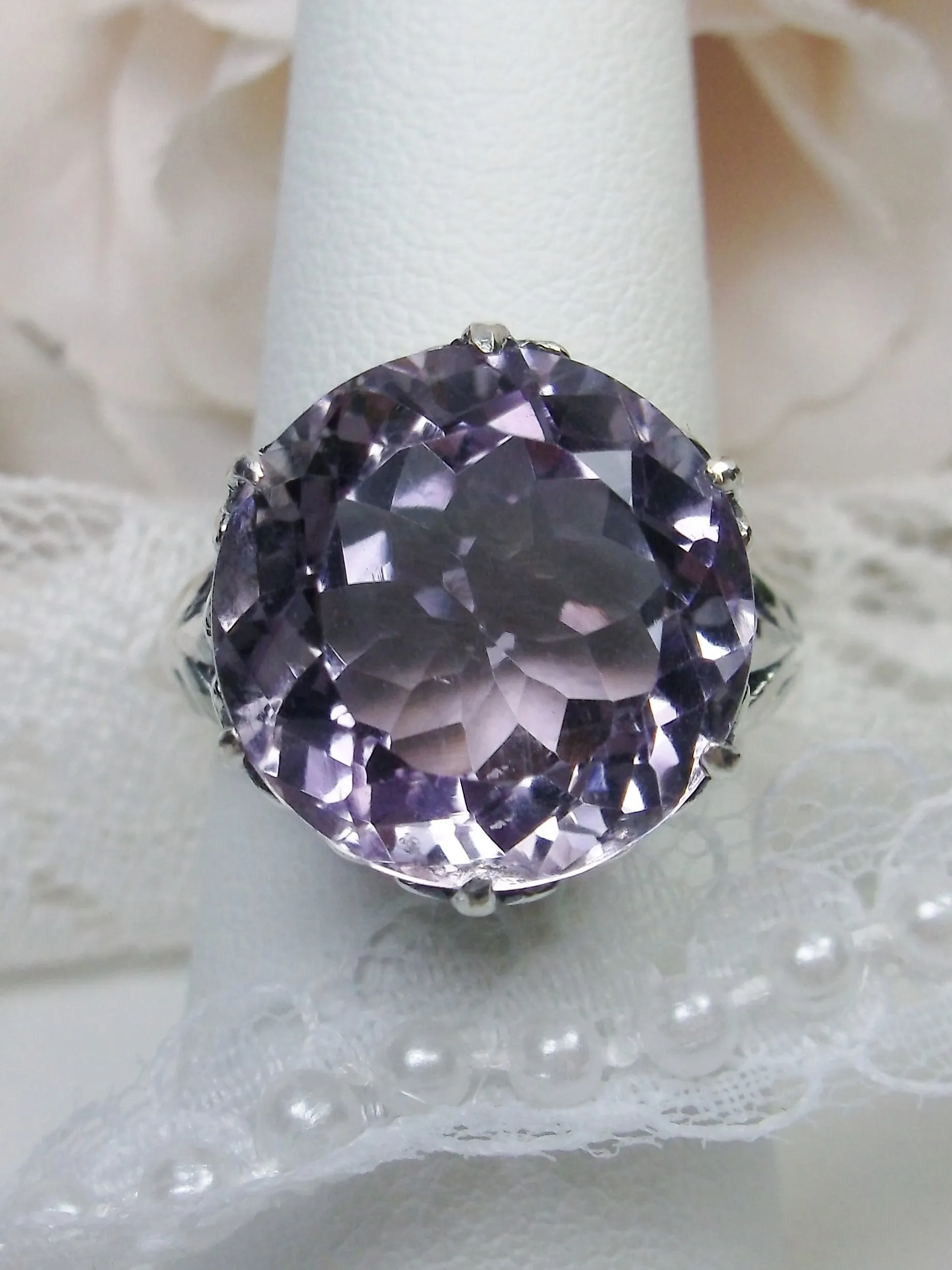 Amethyst Ring, Natural Gemstone, Romantic Gothic Jewelry #D123