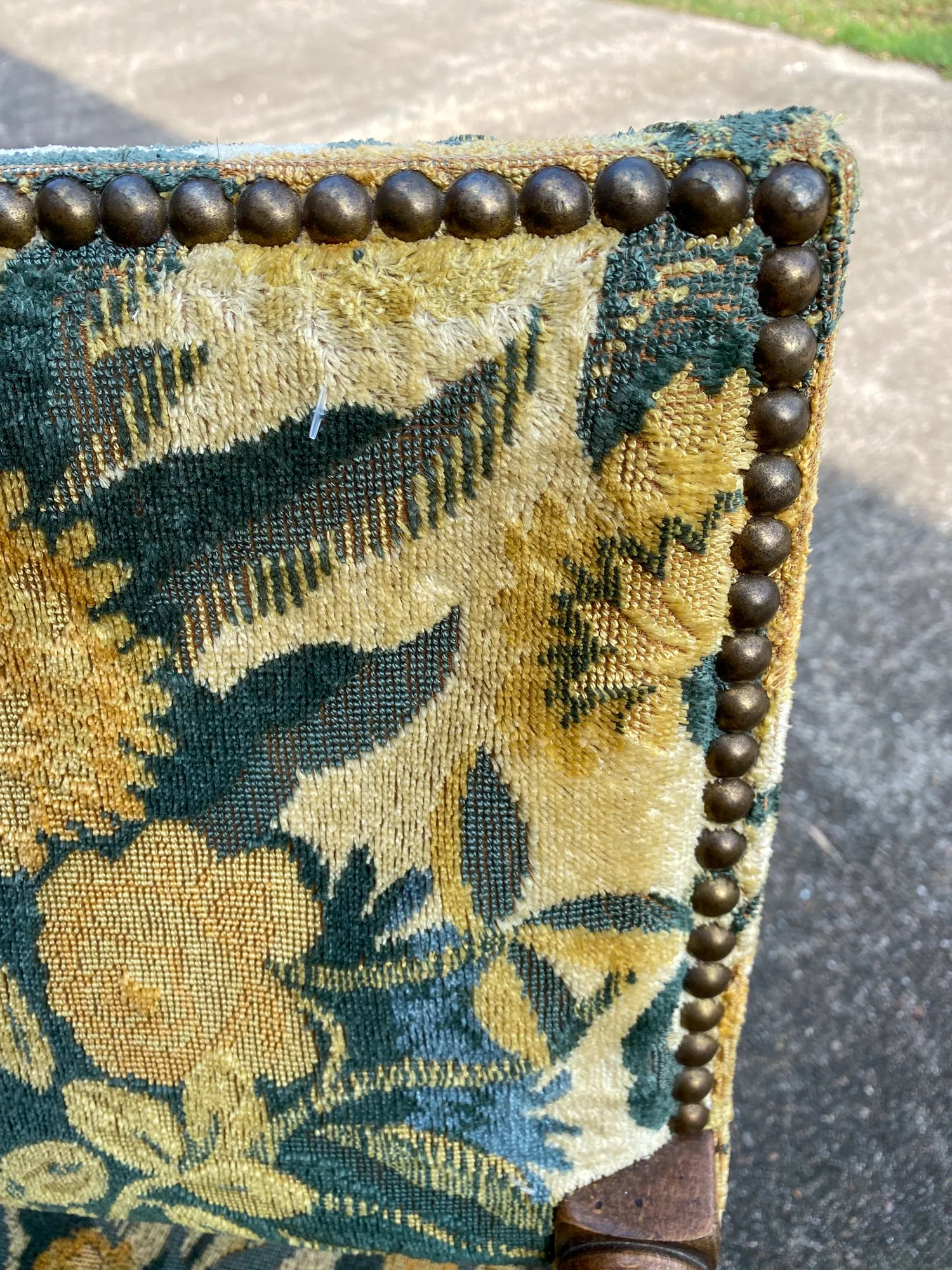 Antique French Barley Twist Armchair with Chintz Upholstery, circa 1900