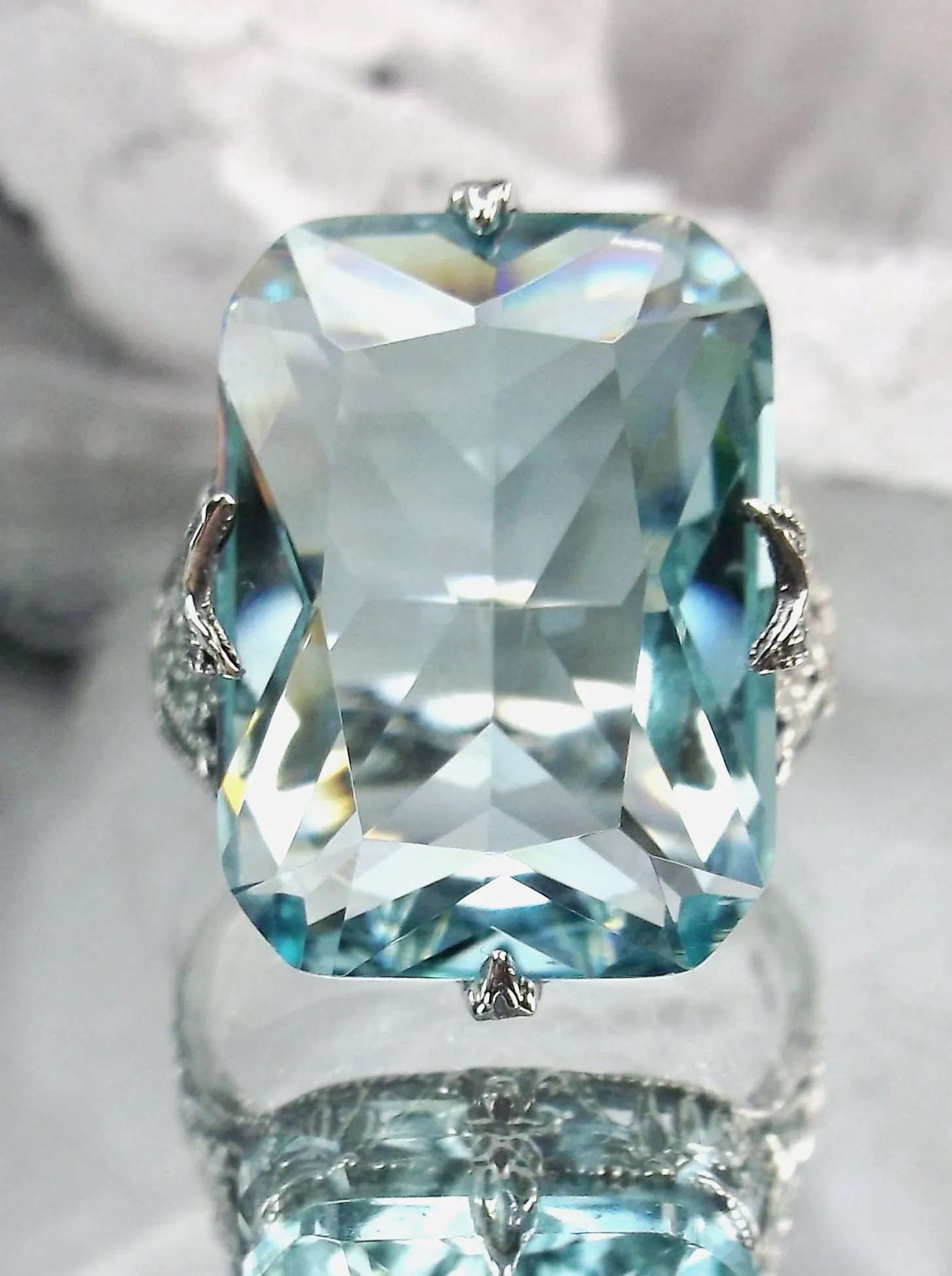 Aquamarine Ring, Size 7, Vintage Jewelry #D202 - Ready to Ship