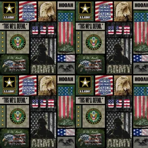 ARMY-Camo Flag Block-100% Cotton-1339A