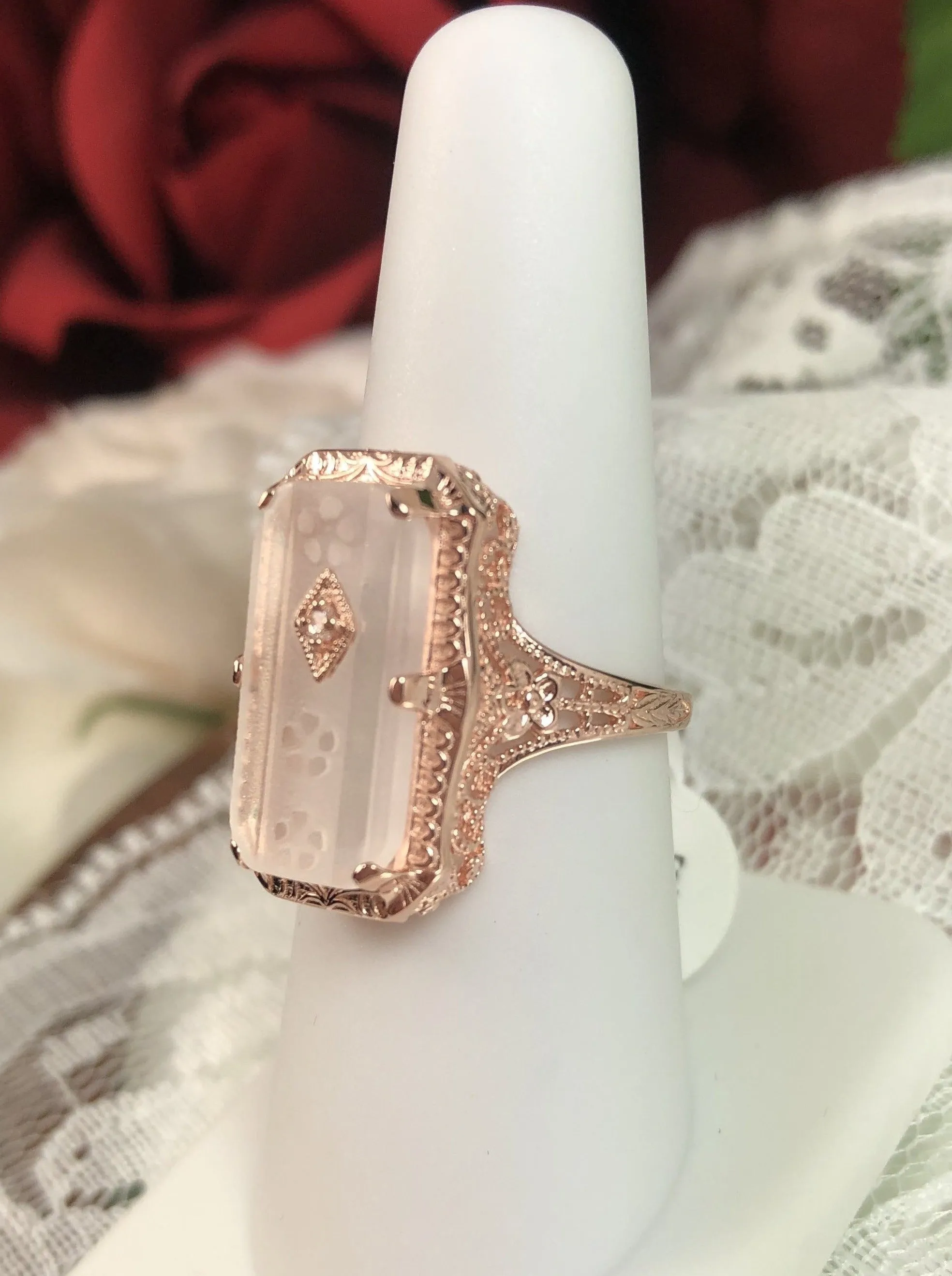 Art Deco Ring or Jewelry Set, Rose Gold overlay, 1915's Era Vintage Style Jewelry #S232