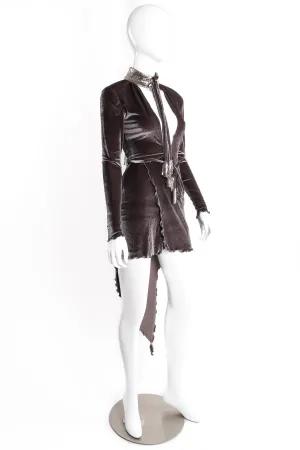 Asymmetrical Velvet Choker Wrap Dress II