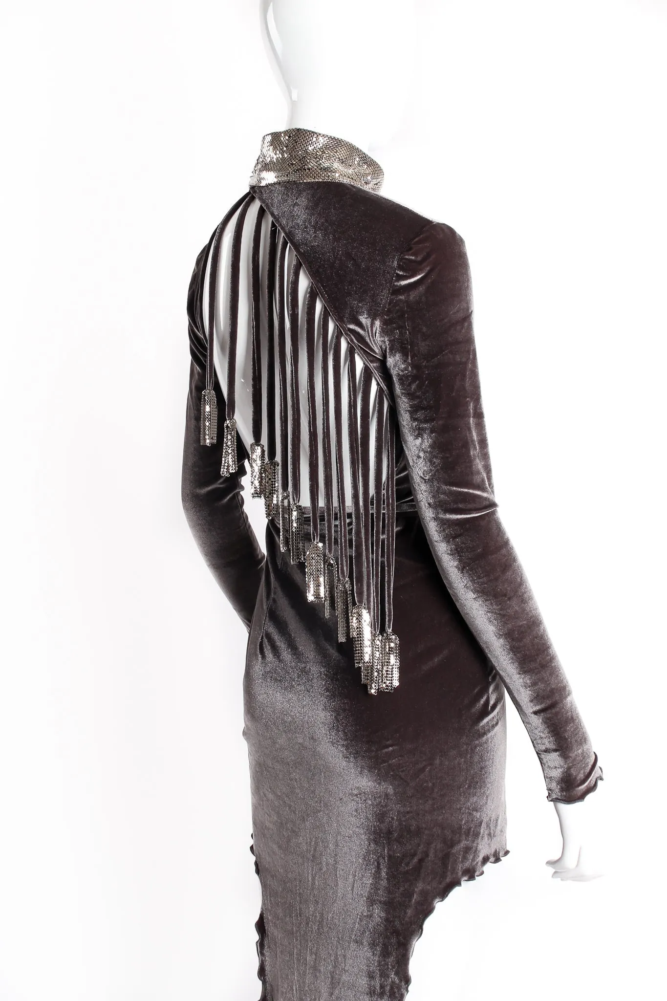 Asymmetrical Velvet Choker Wrap Dress II