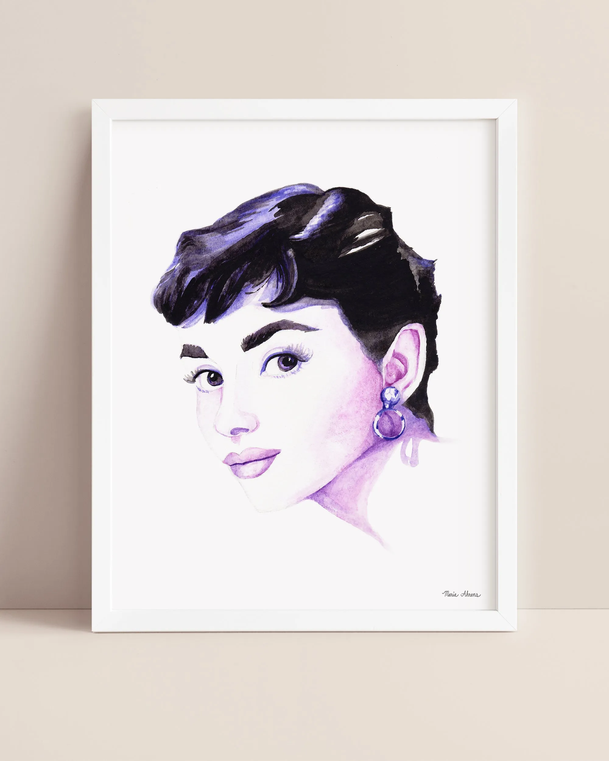 Audrey Hepburn Watercolor Art Print