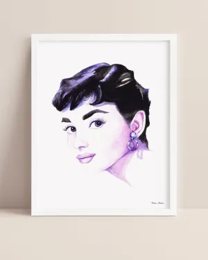 Audrey Hepburn Watercolor Art Print