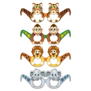 Beistle Jungle Animal Eyeglasses (12/pkg) - Party Supply Decoration for Jungle
