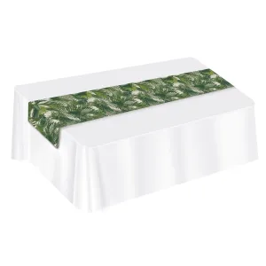 Beistle Palm Leaf Fabric Table Runner - Party Supply Decoration for Luau