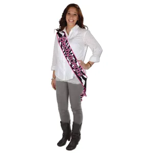 Beistle Zebra Print Bachelorette Satin Sash - Party Supply Decoration for Bachelorette