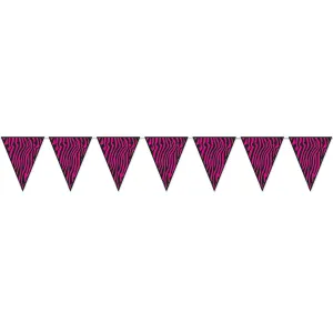 Beistle Zebra Print Pennant Banner 11 in  x 12' (1/Pkg) Party Supply Decoration : Sweet 16