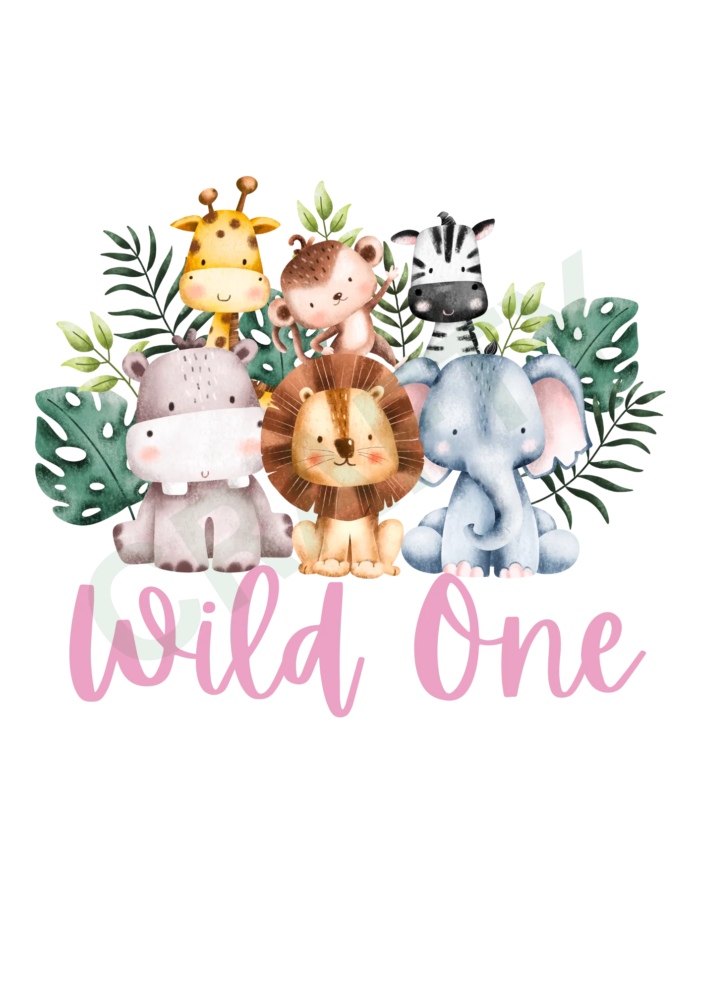 Birthday Wild One Jungle Sublimation Print
