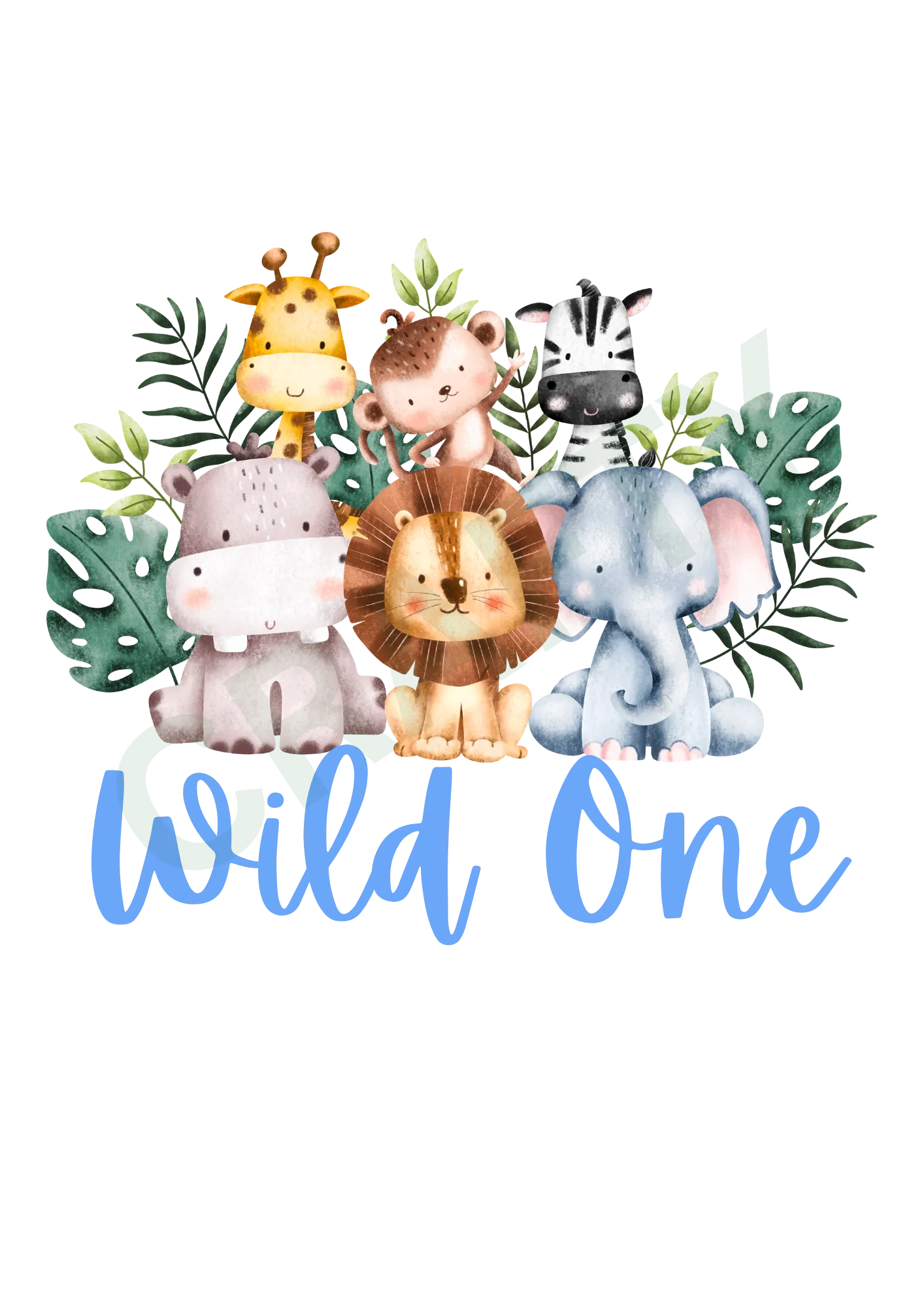 Birthday Wild One Jungle Sublimation Print
