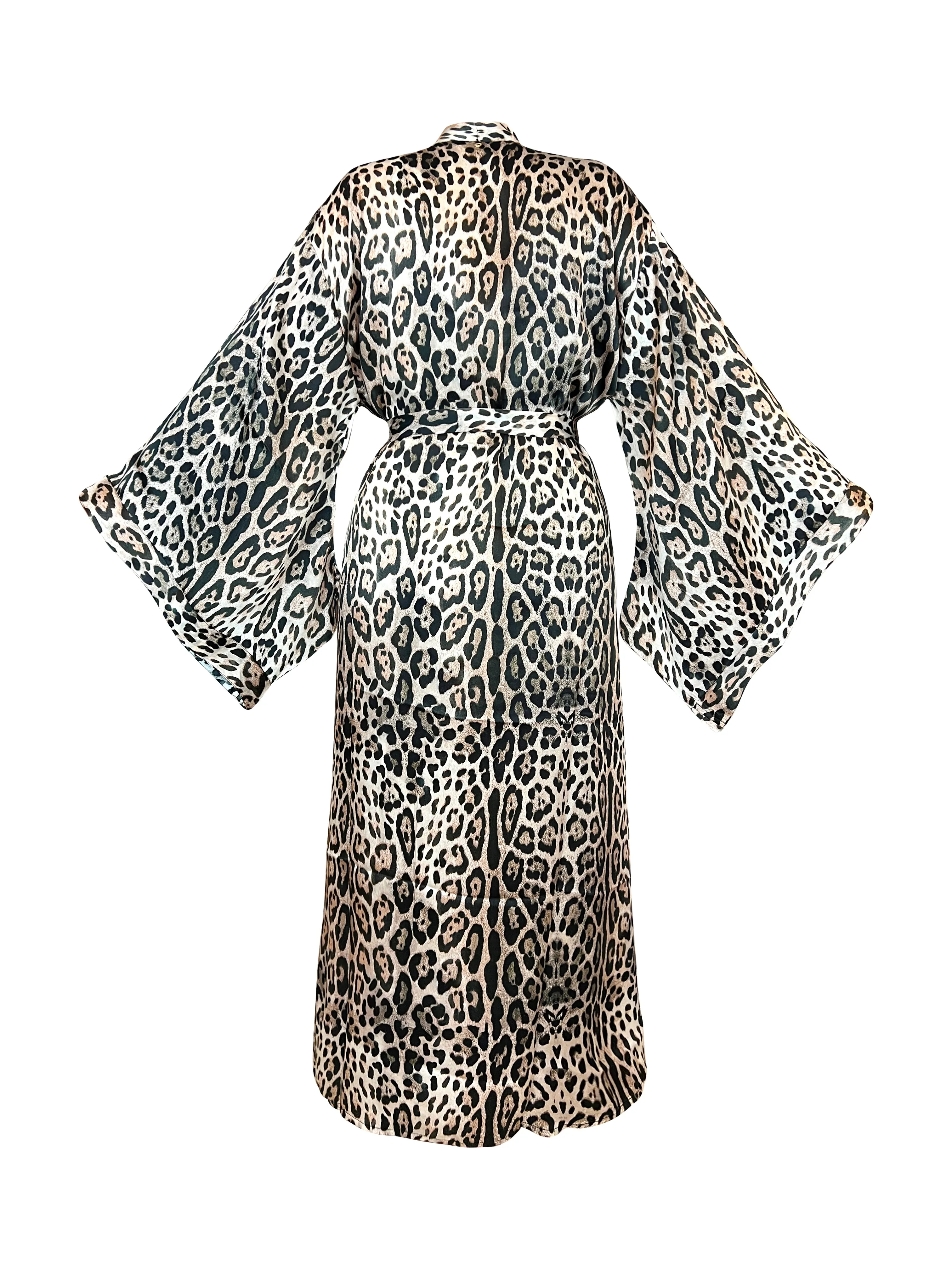 Black Cheetah Maxi Kimono - Resort Collection