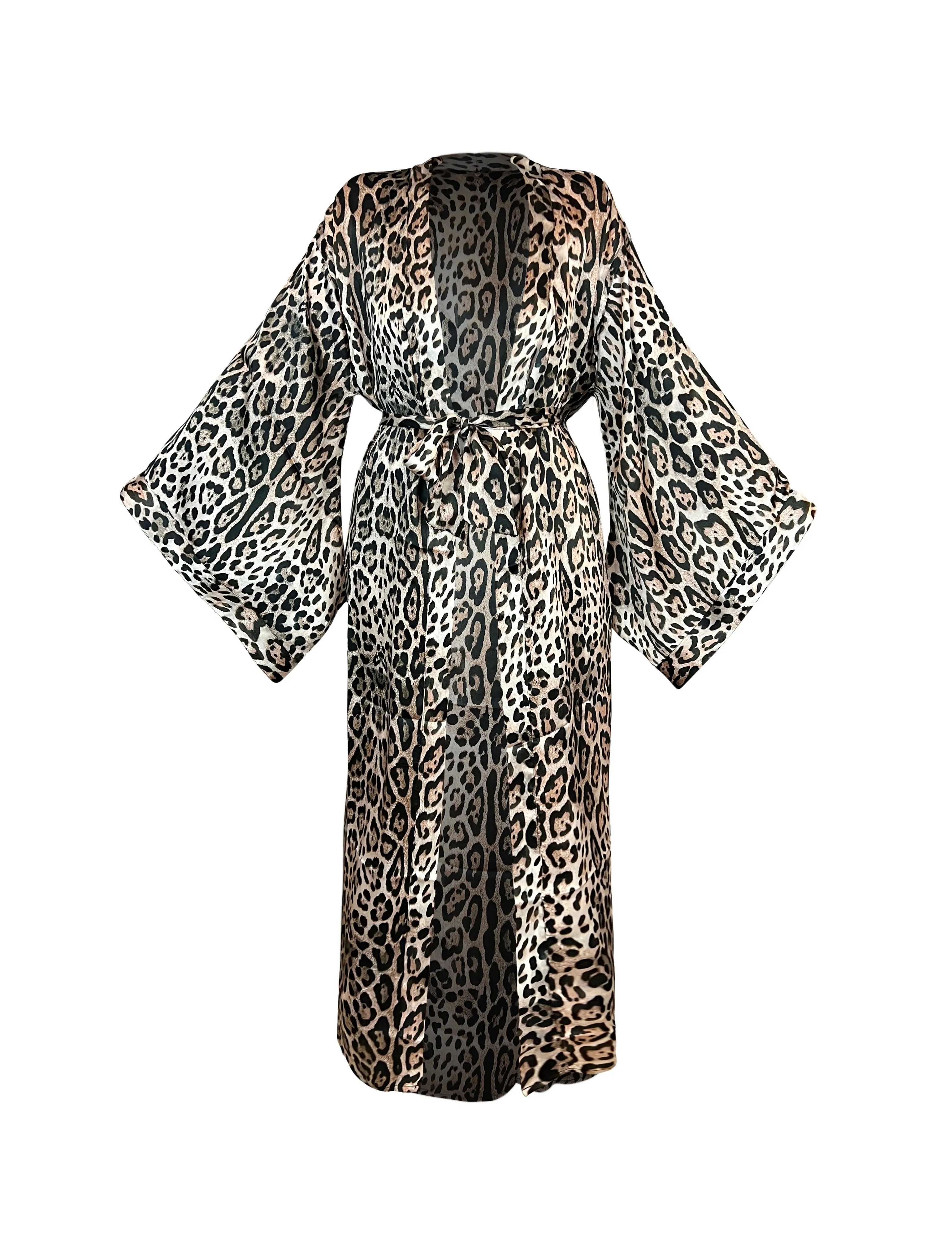 Black Cheetah Maxi Kimono - Resort Collection