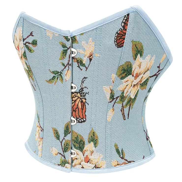 Blue Floral Renaissance Bustier