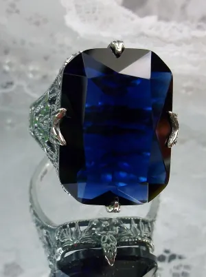 Blue Sapphire Ring, Vintage Jewelry #D202