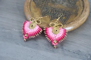 Blush Bloom Micro Macrame Boho Earrings