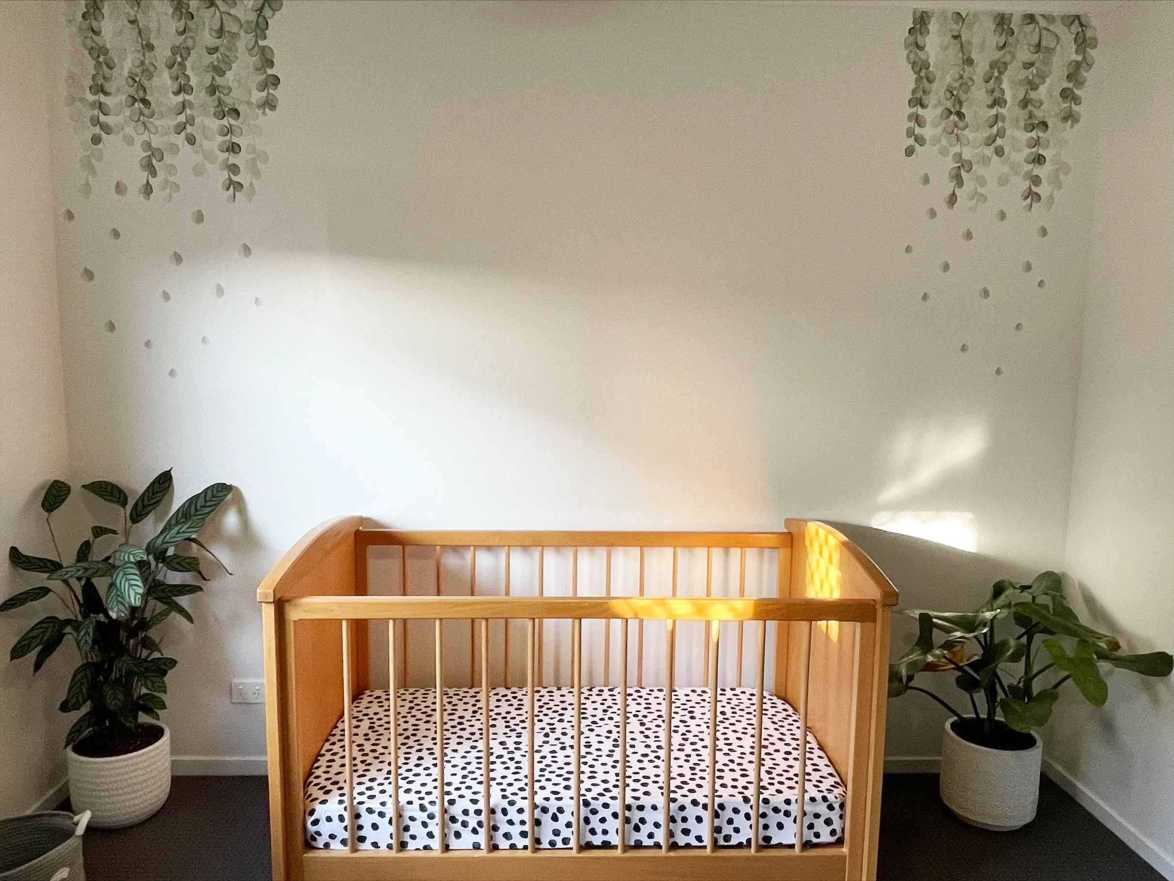 Botanical Greens Australian Design Hand Painted Peel & Stick, Removable Wall Decal. Nursery, Kids Playroom, Kids Teens Bedroom
