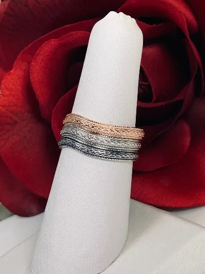 Braided Curved Band, Simple Art Deco Braid, Vintage Jewelry Design#D514