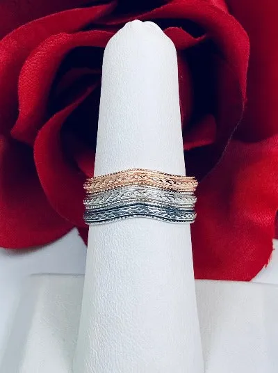 Braided Curved Band, Simple Art Deco Braid, Vintage Jewelry Design#D514