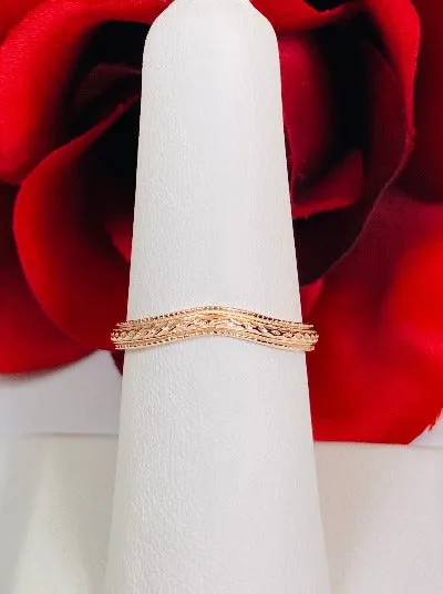 Braided Curved Band, Simple Art Deco Braid, Vintage Jewelry Design#D514