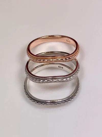 Braided Curved Band, Simple Art Deco Braid, Vintage Jewelry Design#D514