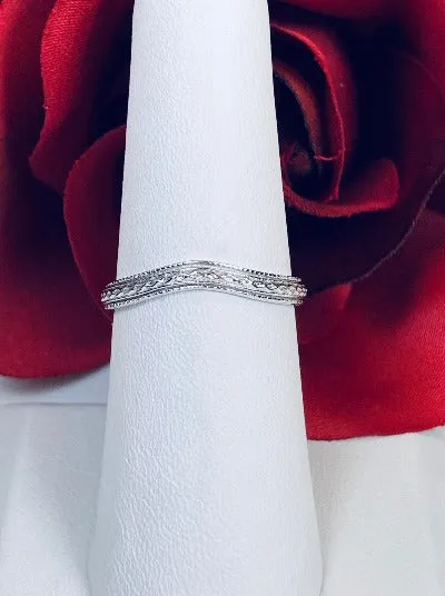 Braided Curved Band, Simple Art Deco Braid, Vintage Jewelry Design#D514