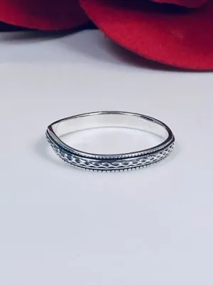 Braided Curved Band, Simple Art Deco Braid, Vintage Jewelry Design#D514